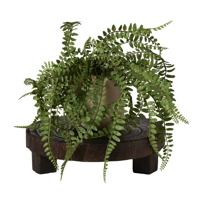 Houten plateau kerst - bruin - ø28x8 cm