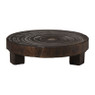 Houten plateau kerst - bruin - ø28x8 cm