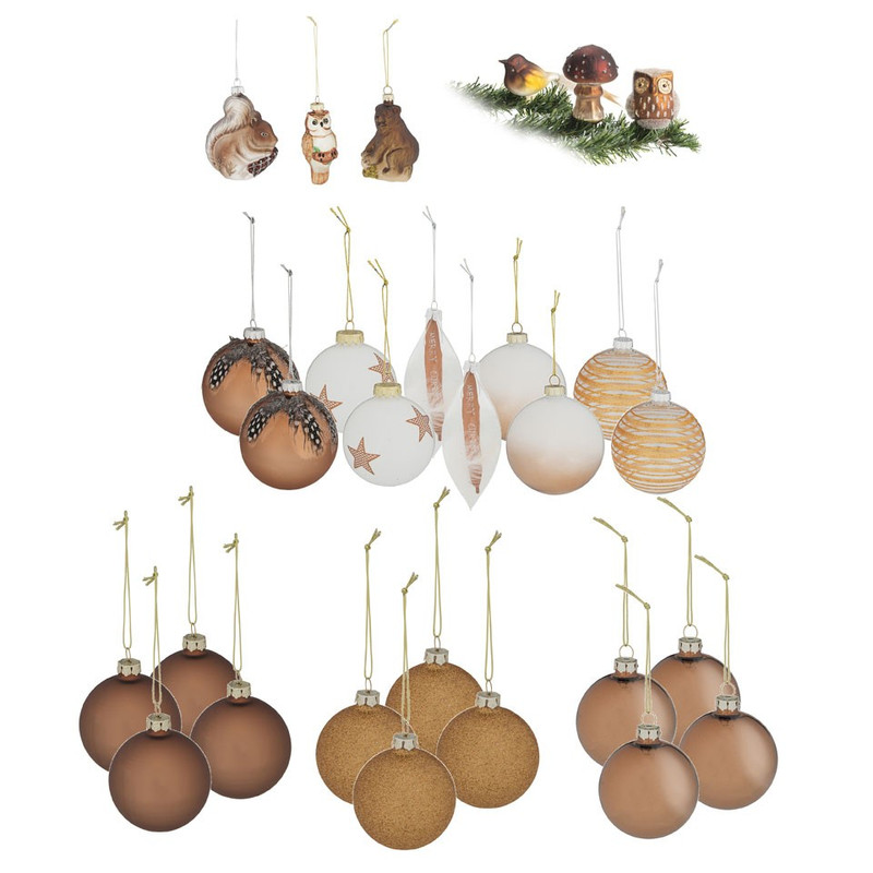 Kerstballenset Forest walk - 30-delig