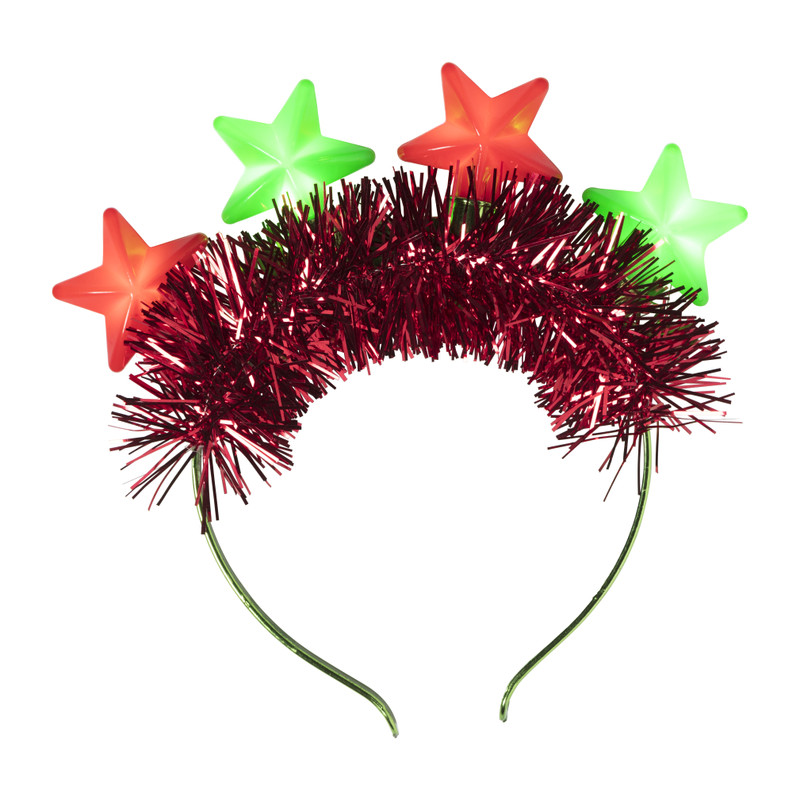 Tiara met sterren - rood/groen 