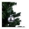 Kerstbal met subtiele sterretjes - zilver - 8 cm