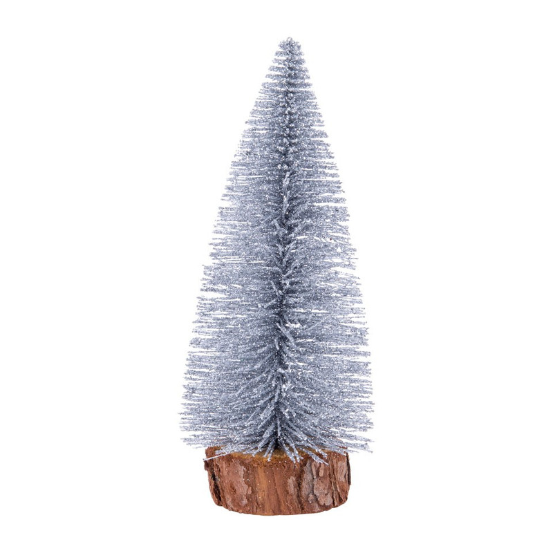Kerstboom zilverkleurig - glitter - S