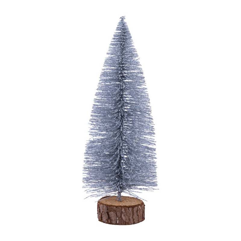 Kerstboom M met glitters - zilver - 24 cm