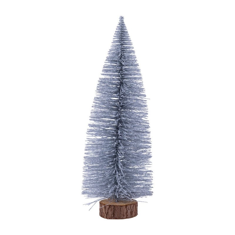 Kerstboom L met glitters - zilver - 30 cm