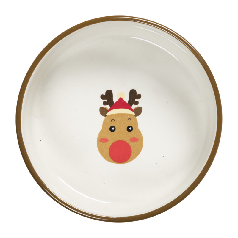 Voerbak kerst - bruin - Ø16 cm