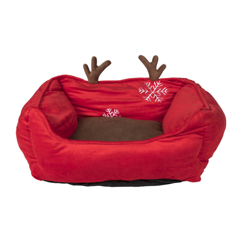 Hondenmand - kerst - rood