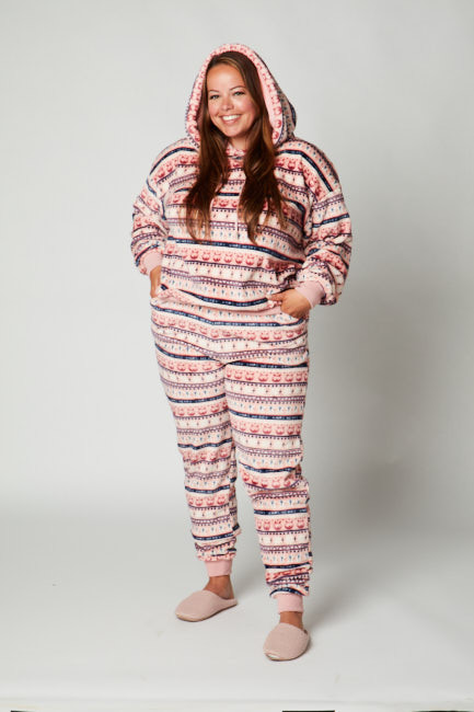 Huispak kerst - roze - maat S/M