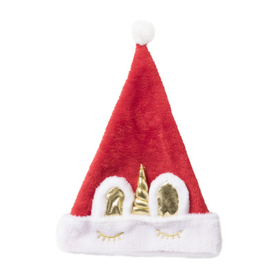 Kerstmuts unicorn - rood 