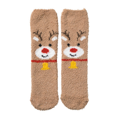 Kerstsokken rendier - bruin - one size