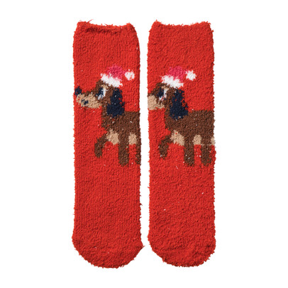 Kerstsokken teckel - rood - one size 