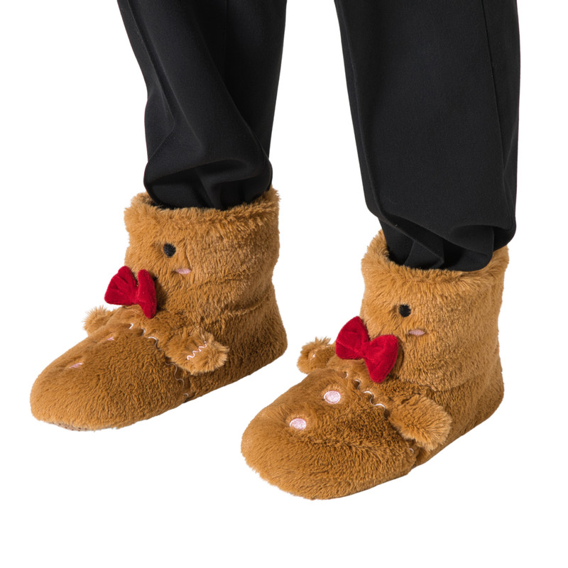 Kerstsloffen rendier - bruin - one size