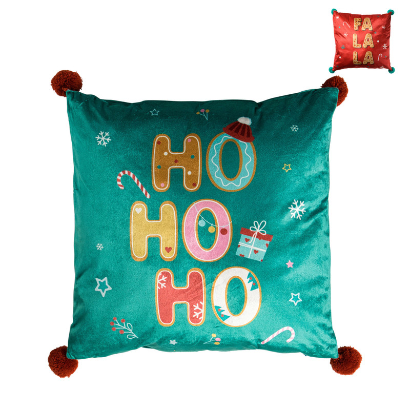 Kerstkussen ho ho ho - 45x45 cm - diverse varianten