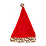 Kerstmuts - leopard/rood - 1 maat 