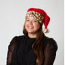 Kerstmuts - leopard/rood - 1 maat 