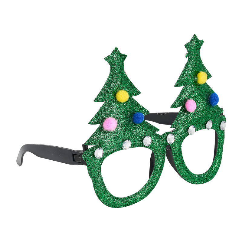 Bril kerst - kerstboom - kunststof