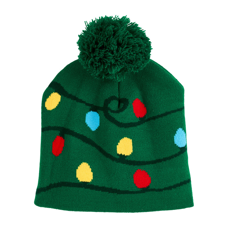 Kerstmuts met lampjes - groen
