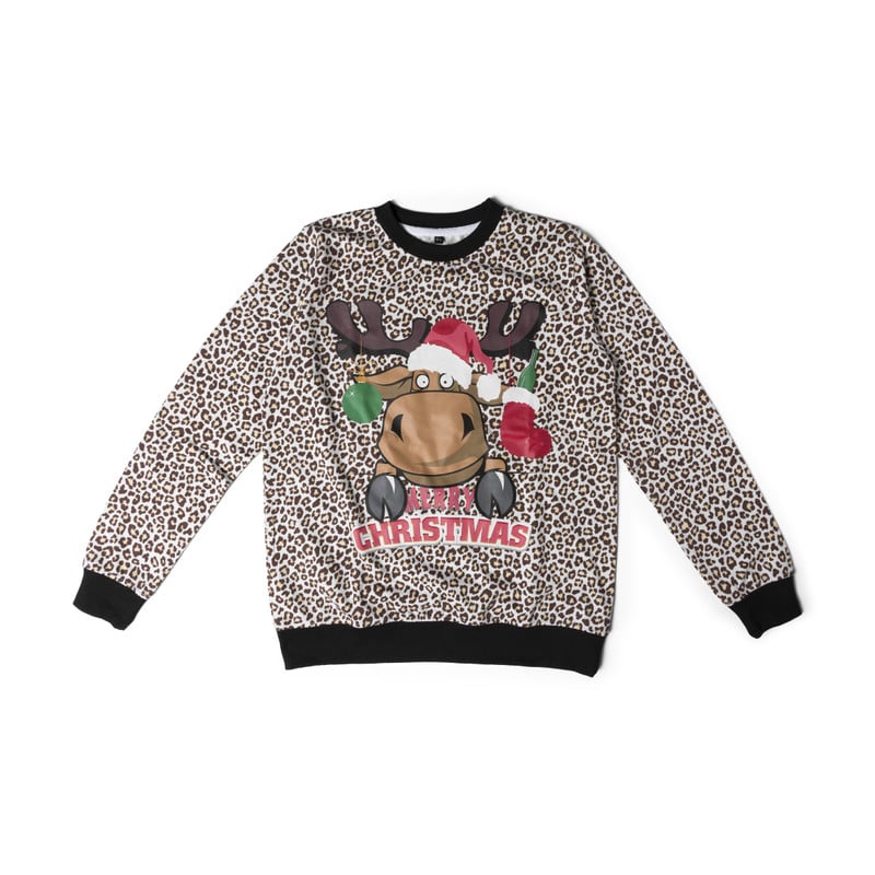 Kersttrui - leopard/deer - M/L
