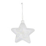 Kersthanger ster - 10 cm - zilver/helder