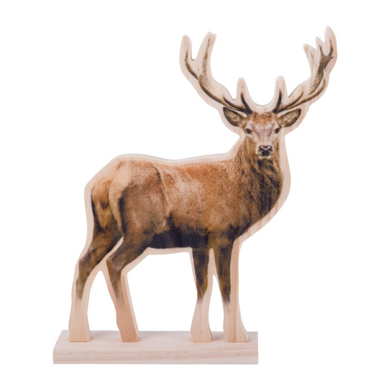 Rendier hout print - 25,5 X 20,5 X 5 cm - M