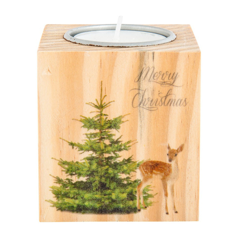 Theelicht hout print - S