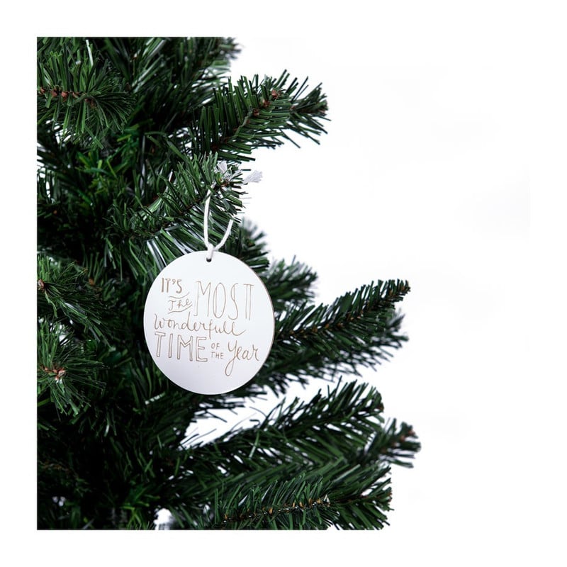 Kersthanger It's The Most Wonderful Time Of The Year - wit - 8 cm