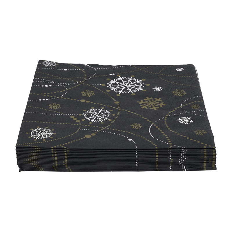 Duni kerstservetten - snow - 33x33 cm 