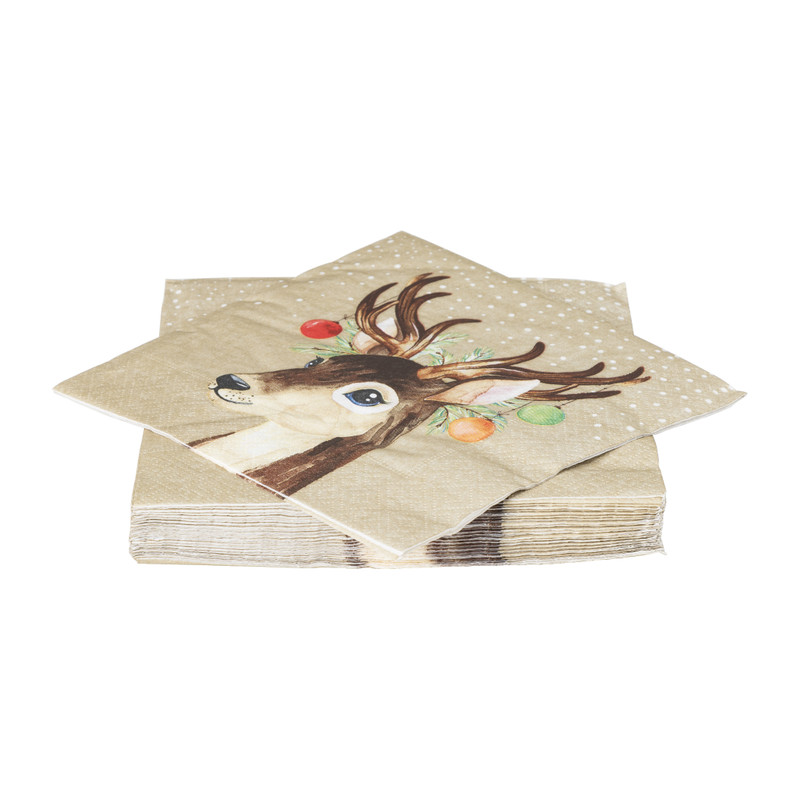 Servetten kerst - diverse varianten - 16.5x16.5 cm