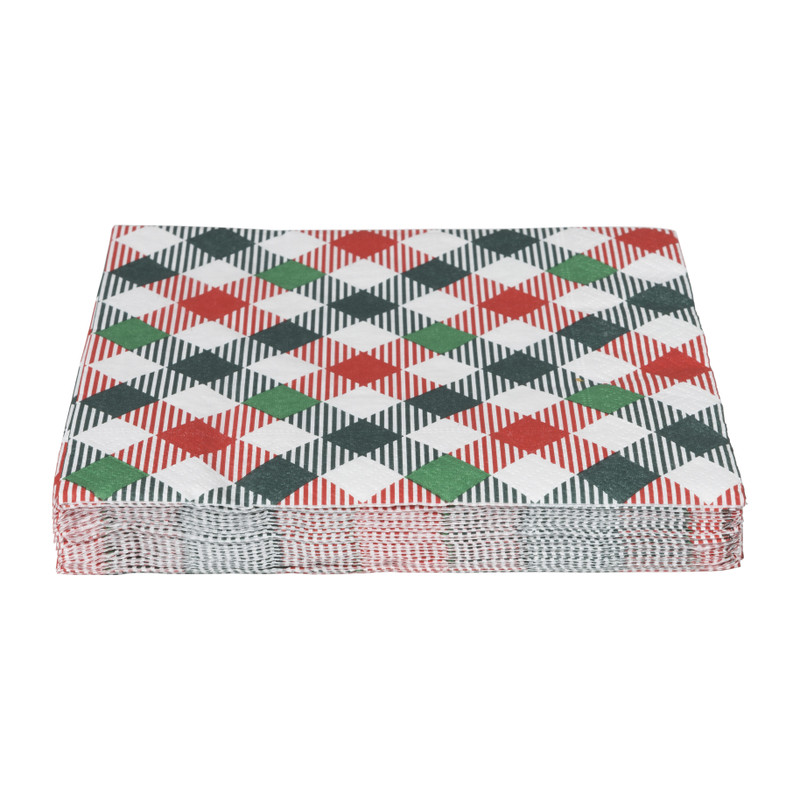 Servetten tartan mix - multikleur - set van 20 - 33x33 cm 