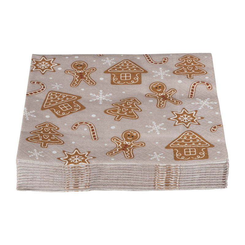 Servet Cookies - grijs - 33x33 cm