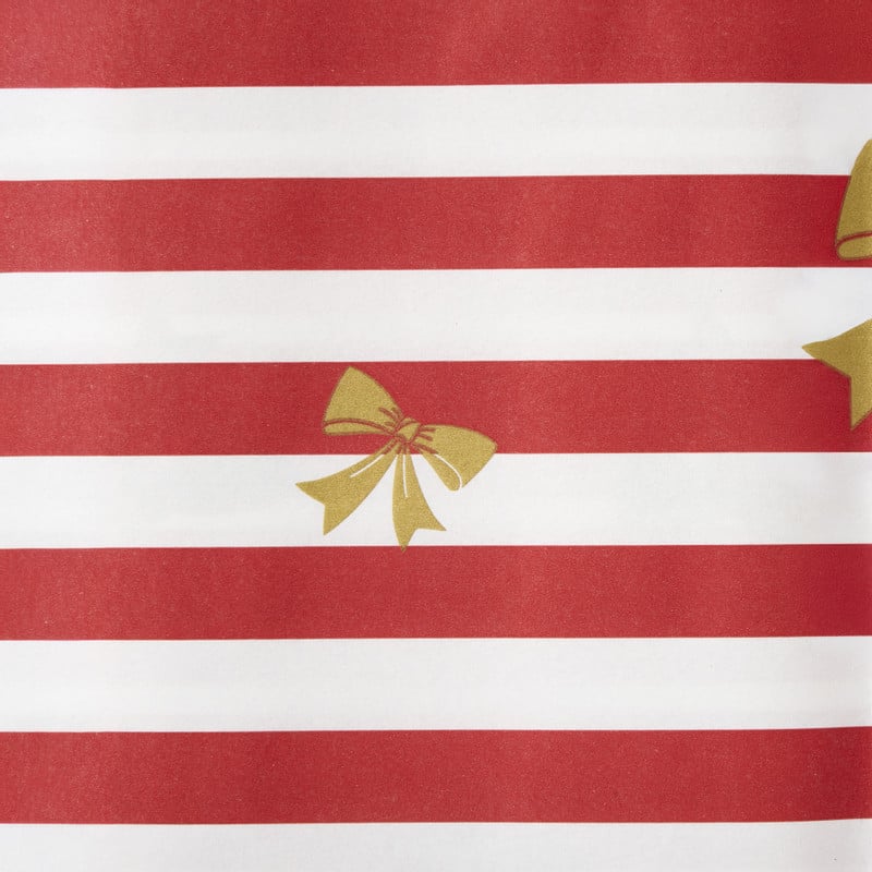 Tafelkleed strikjes en strepen - rood/wit - 138x220 cm