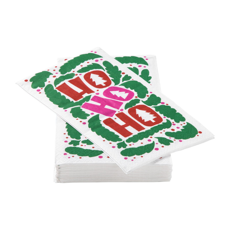 Servet ho ho ho - multikleur - 33x40 cm