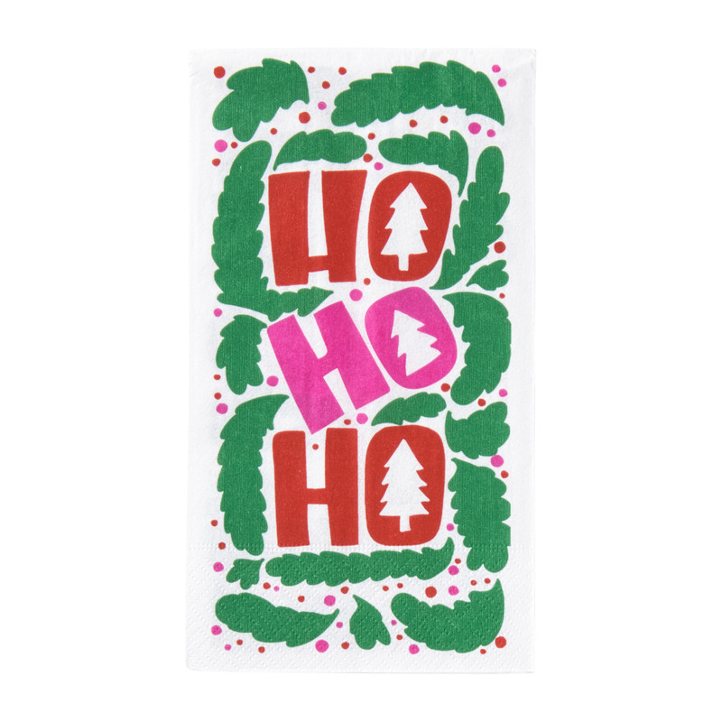 Servet ho ho ho - multikleur - 33x40 cm