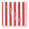 Servet fa la la - roze/wit - 33x33 cm