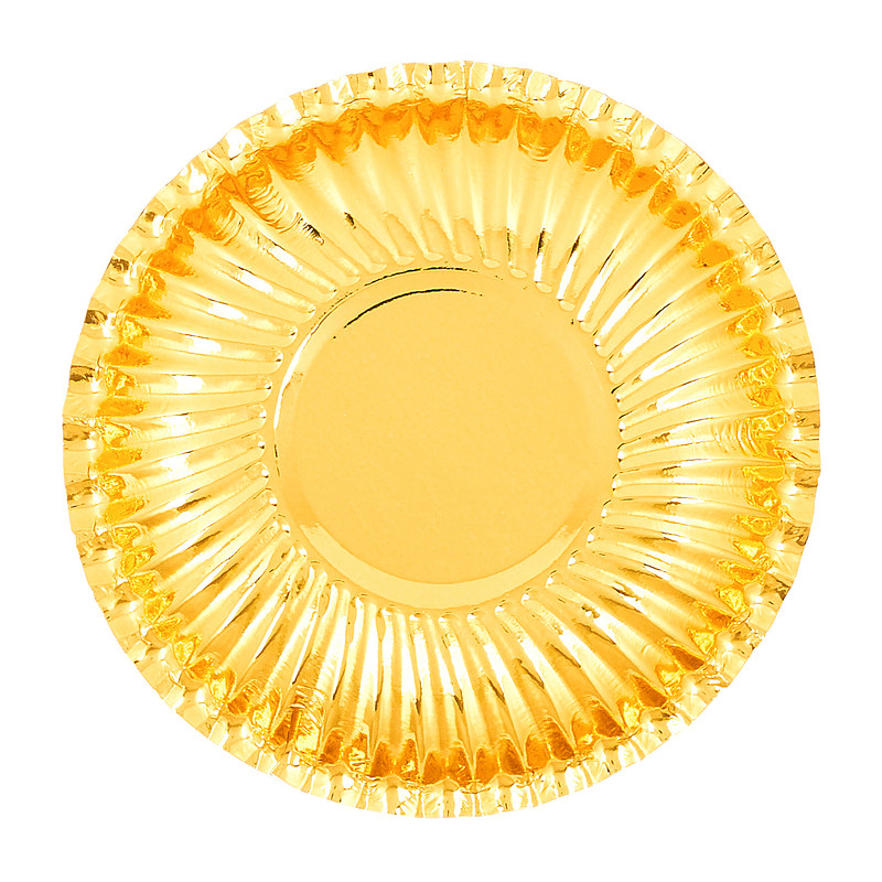 Mini papieren bordjes goud - Ø10cm - set van 8