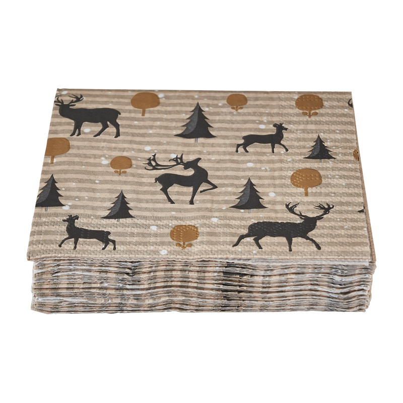 Duni servetten - rendier - 24x24 cm