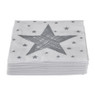 Duni servetten - star silver - 24x24 cm
