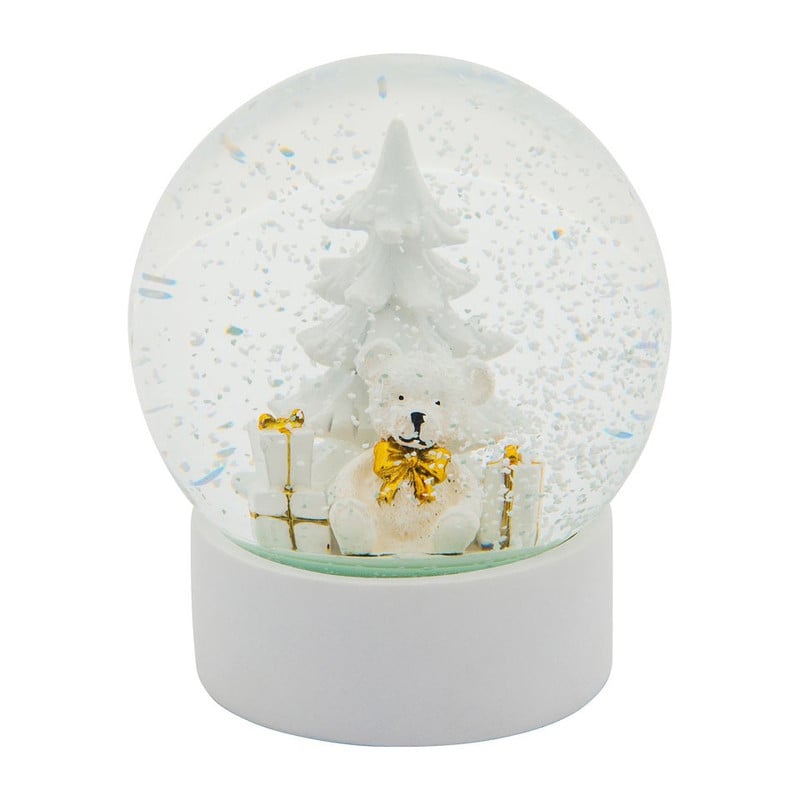 Sneeuwbol kerstboom en beer 10x11 cm Xenos