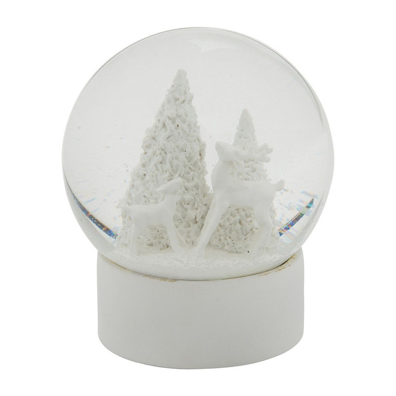 Sneeuwbol - bomen en hertjes - 12x14 cm