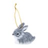 Kersthanger konijn - faux fur - 8x8 cm