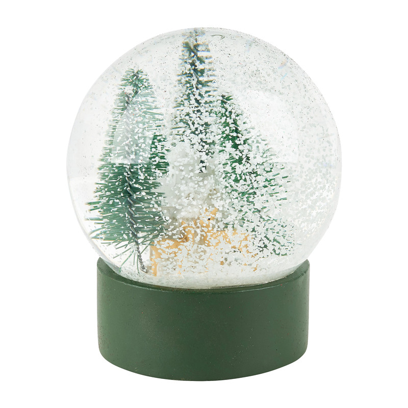 Sneeuwbol met reindier, huis & bomen - ø10 cm 