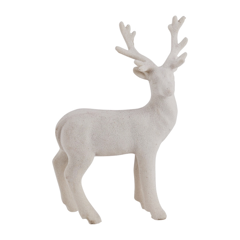 Hert met gewei - Wit - 17 cm