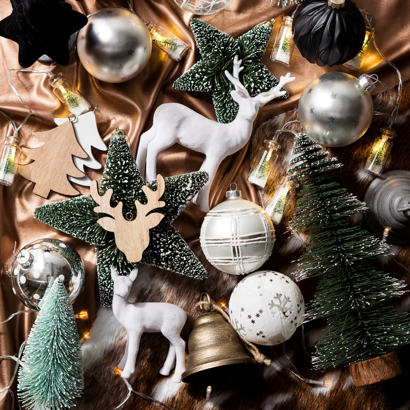 Kerstbal reliëf - zwart 