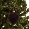Kerstbal velours - zwart - ⌀8 cm