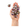 Mini kerstballetjes glitter - 3 cm - set van 12