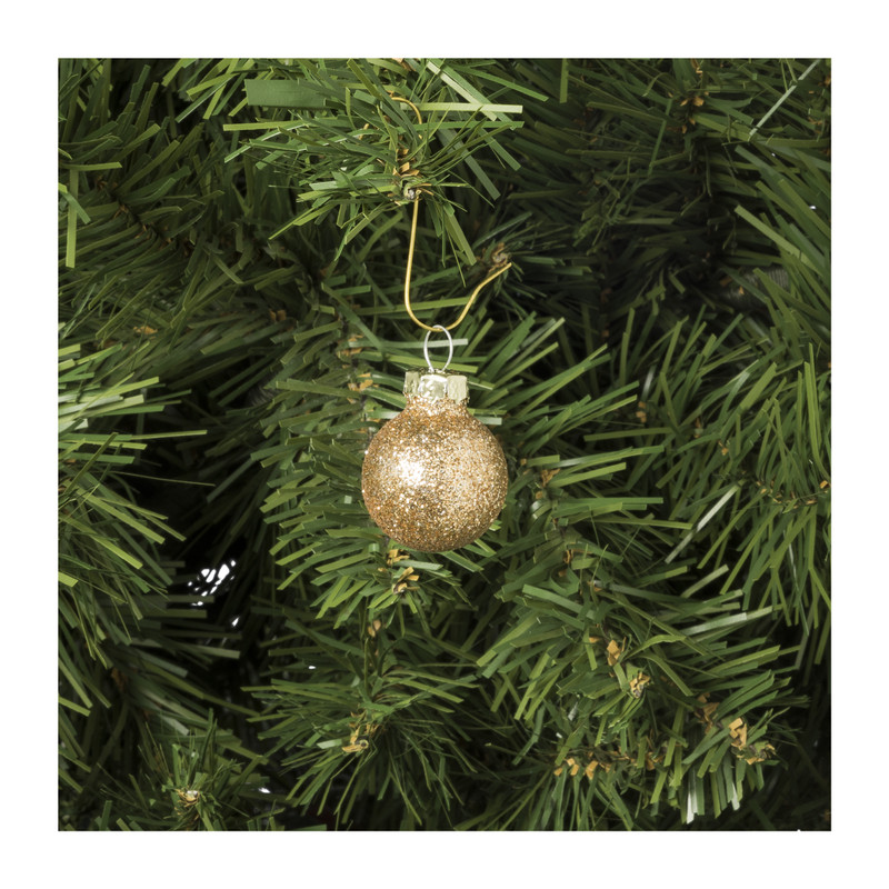 Kerstbal box - goudkleurig - set van 24