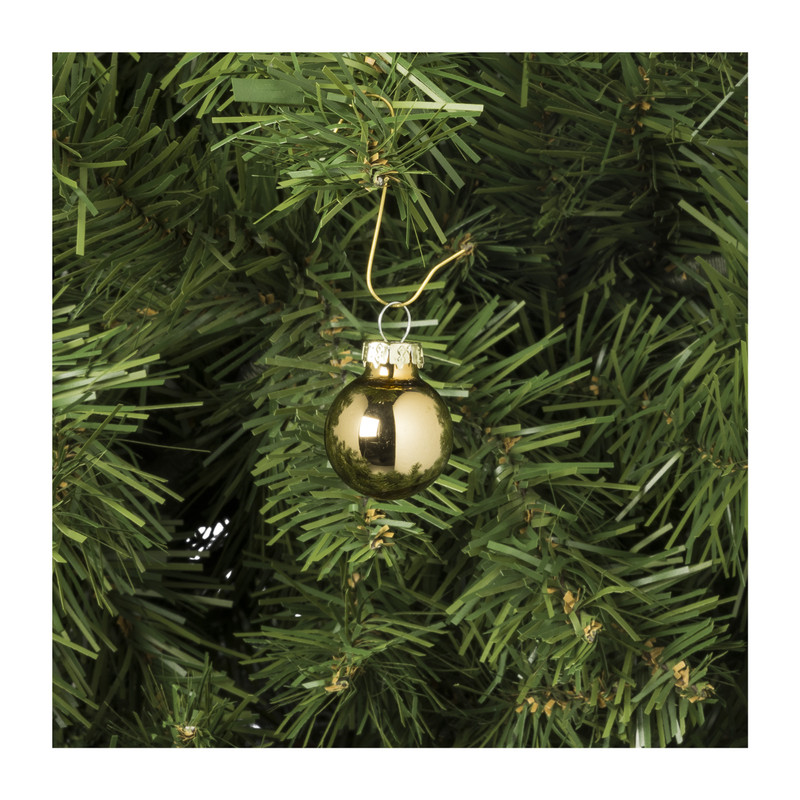 Kerstbal box - goudkleurig - set van 24