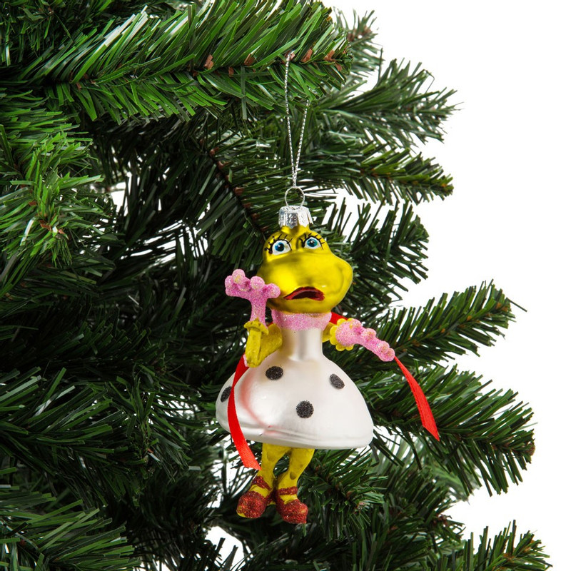 Kersthanger - kikker bloem - 7x12 cm