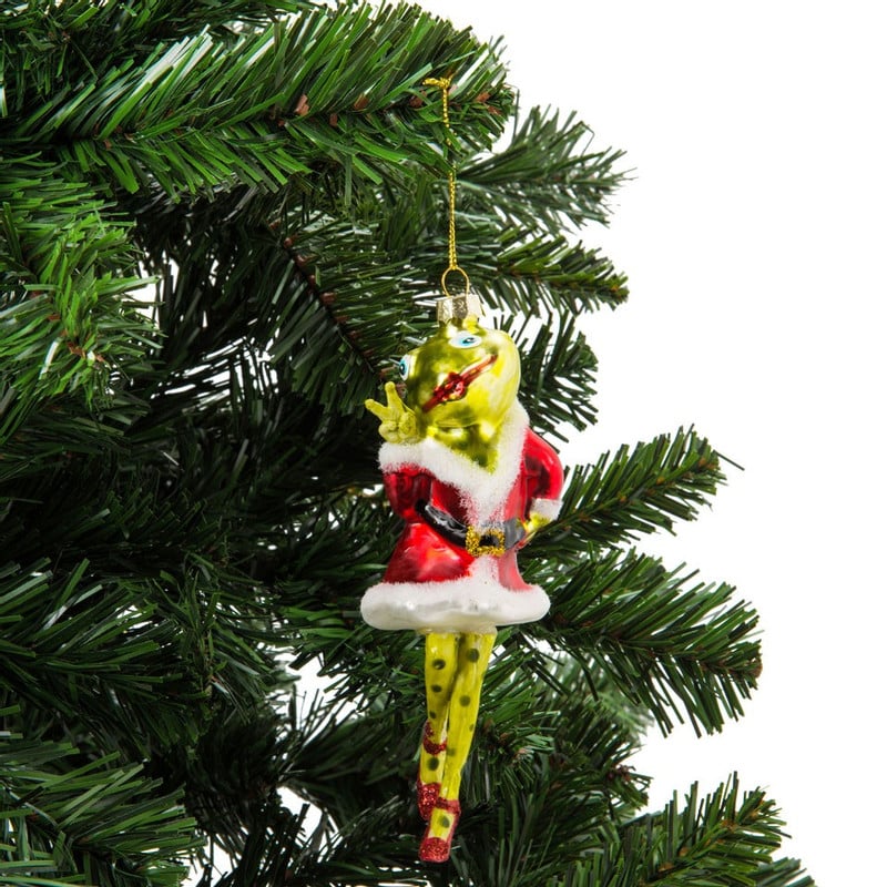 Kersthanger - kikker kerstjurk - 6x16 cm