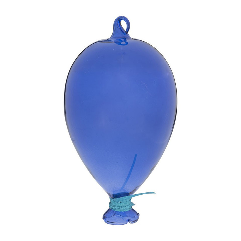 Kerstbal ballon - 15 cm - blauw/roze