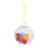 Kerstbal met vilt decoratie - 7 cm